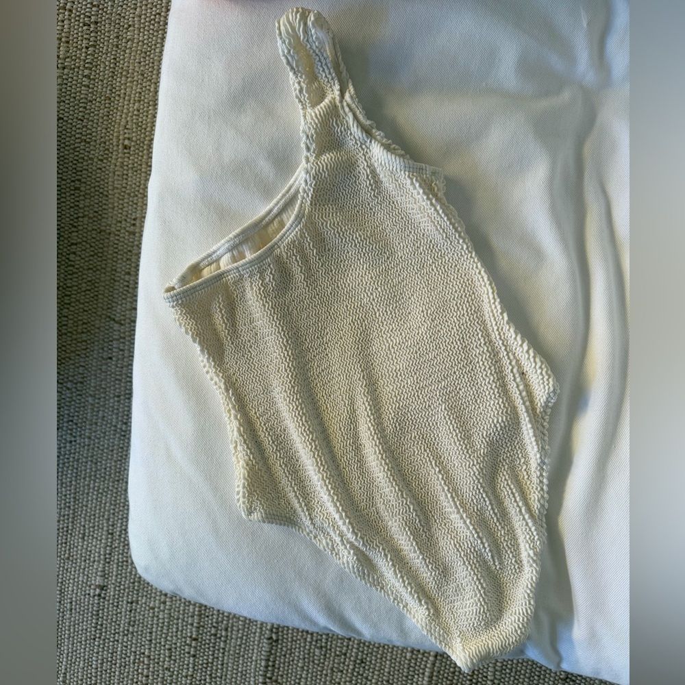 Mi Ami Cream One Shoulder One Piece Swimsuit - Picture 2 of 5